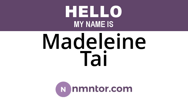 Madeleine Tai