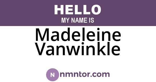 Madeleine Vanwinkle