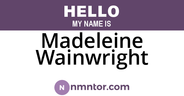 Madeleine Wainwright