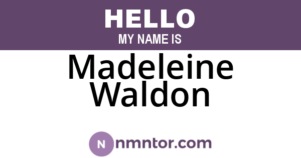 Madeleine Waldon