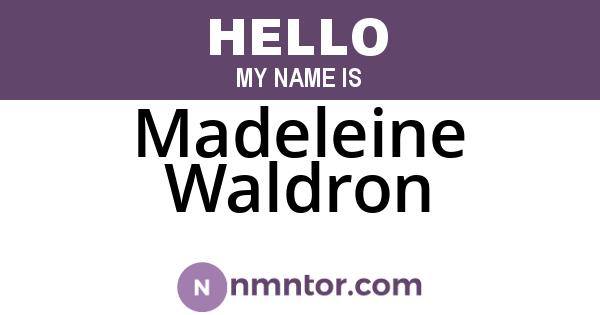 Madeleine Waldron