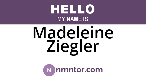 Madeleine Ziegler