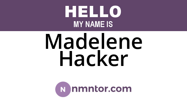 Madelene Hacker