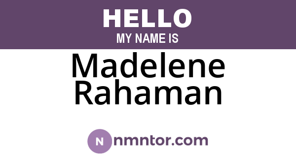 Madelene Rahaman