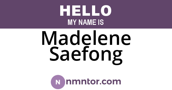 Madelene Saefong