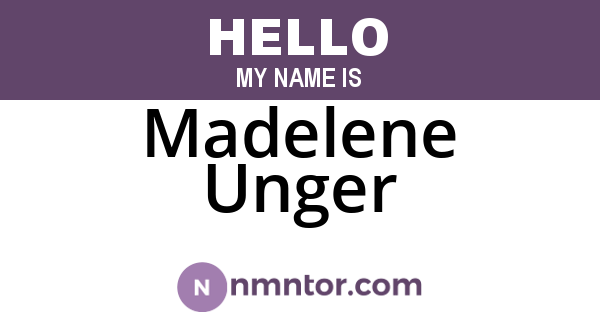 Madelene Unger