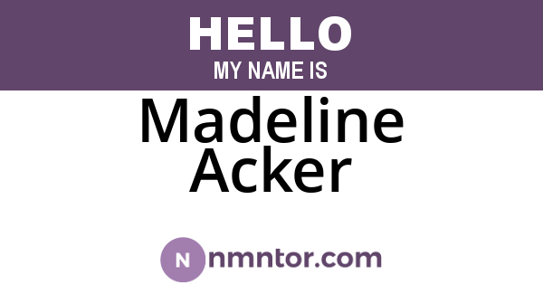 Madeline Acker