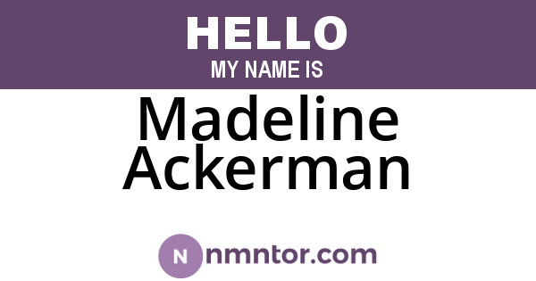 Madeline Ackerman