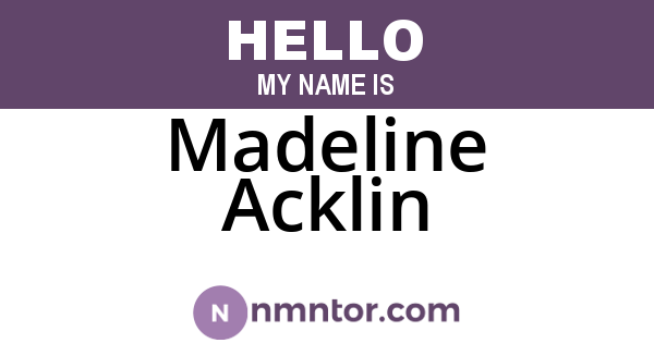 Madeline Acklin