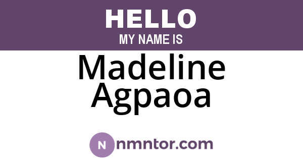 Madeline Agpaoa
