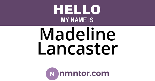 Madeline Lancaster