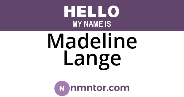 Madeline Lange