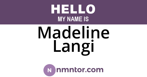 Madeline Langi
