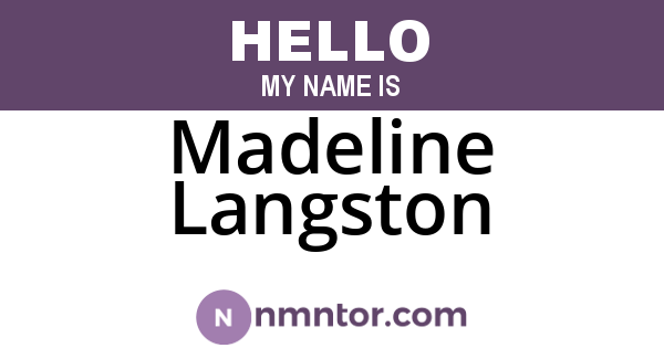 Madeline Langston