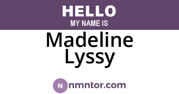 Madeline Lyssy