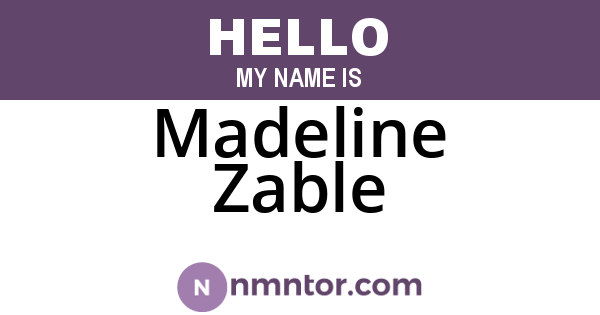 Madeline Zable