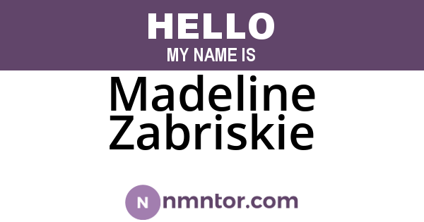 Madeline Zabriskie