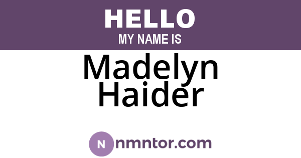 Madelyn Haider