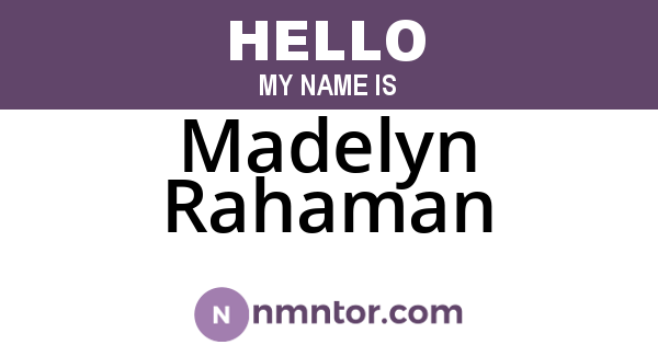 Madelyn Rahaman