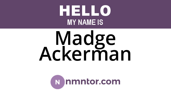 Madge Ackerman