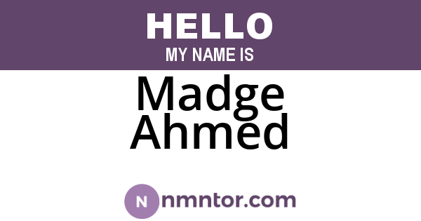 Madge Ahmed