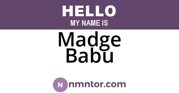 Madge Babu