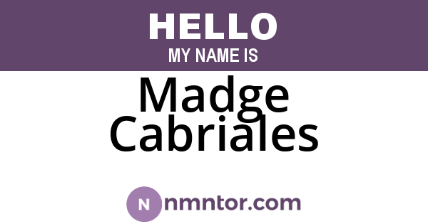 Madge Cabriales