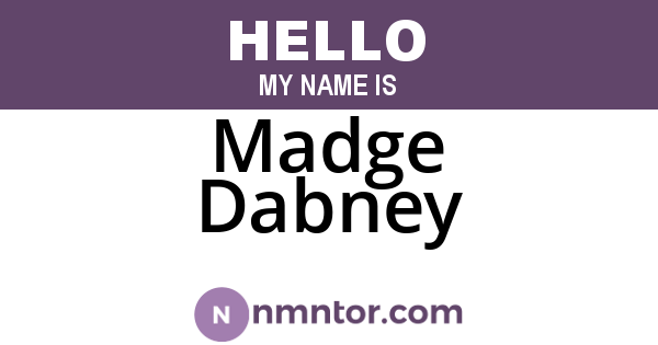 Madge Dabney
