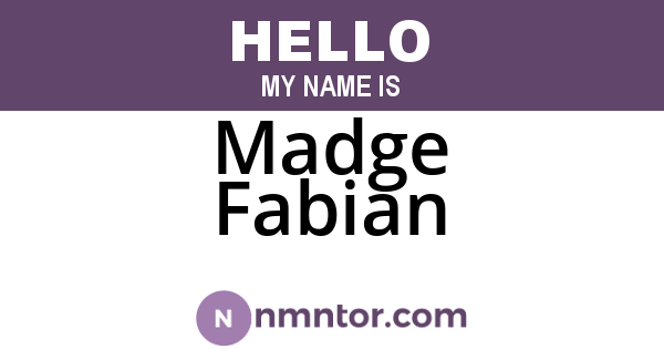 Madge Fabian