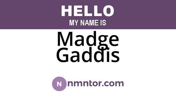 Madge Gaddis