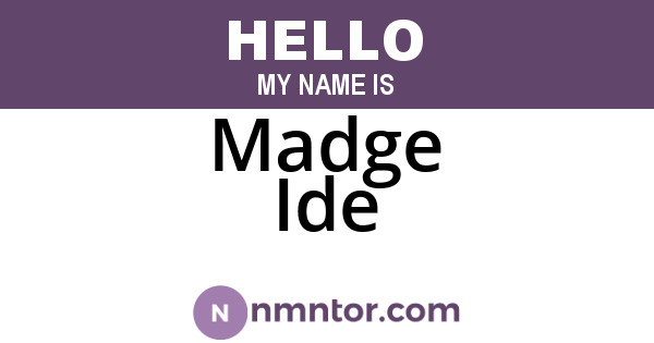 Madge Ide