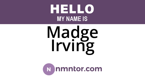 Madge Irving