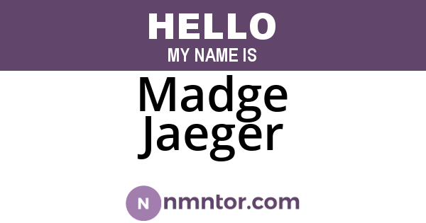 Madge Jaeger