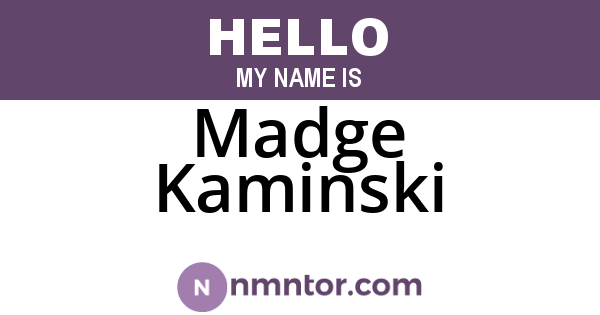Madge Kaminski