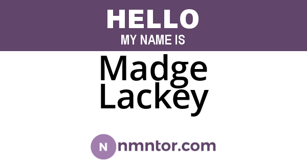Madge Lackey