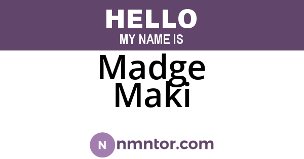 Madge Maki