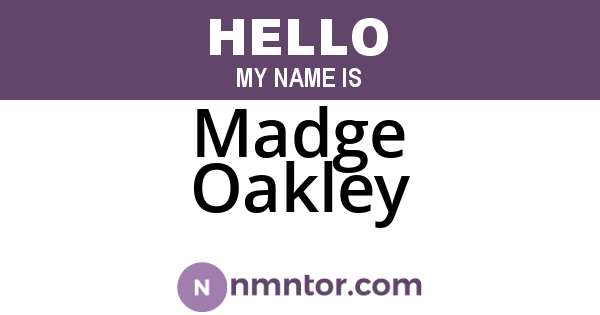 Madge Oakley