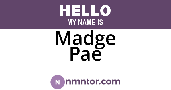 Madge Pae