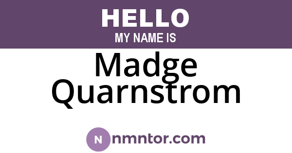 Madge Quarnstrom