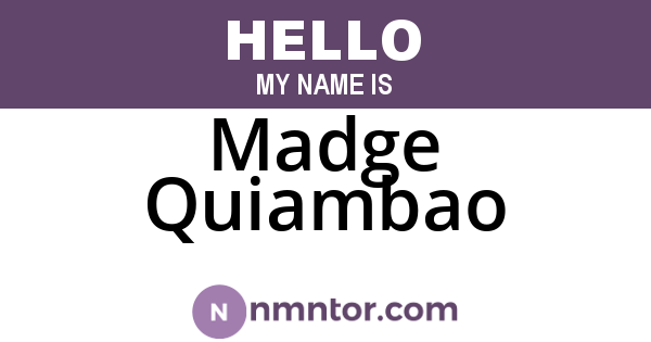Madge Quiambao