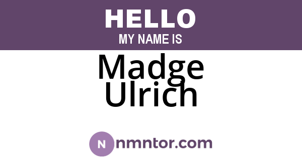 Madge Ulrich