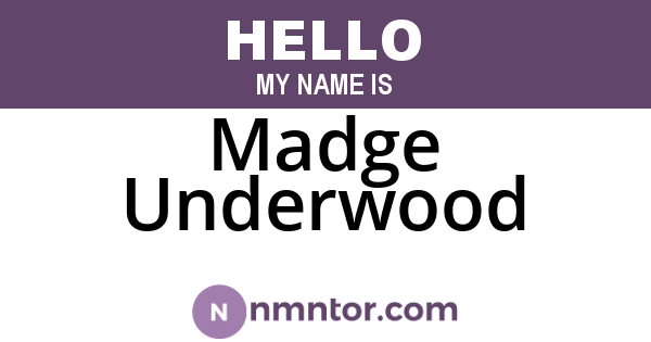 Madge Underwood