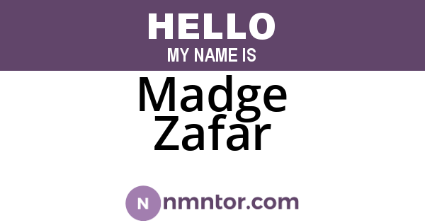 Madge Zafar