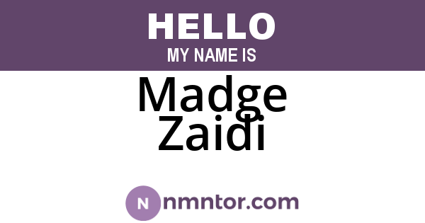 Madge Zaidi