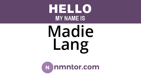 Madie Lang