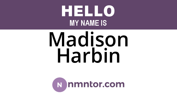 Madison Harbin