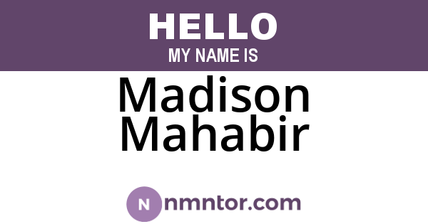 Madison Mahabir