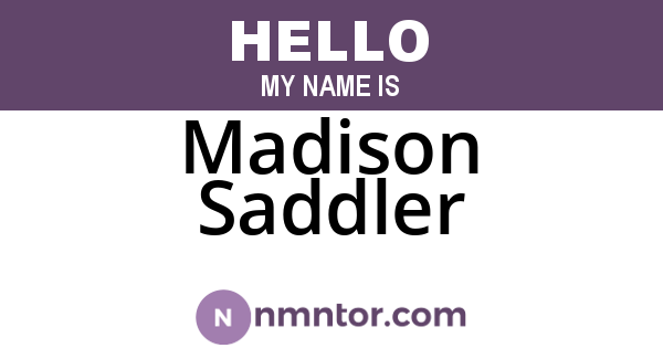 Madison Saddler