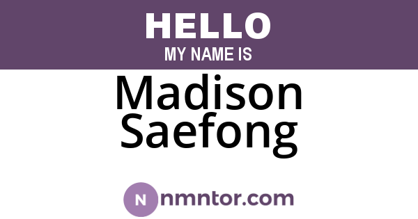 Madison Saefong