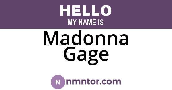 Madonna Gage